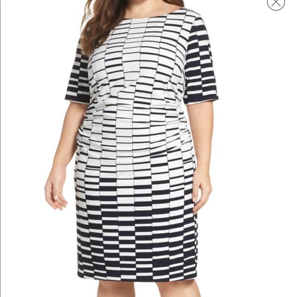 Vince Camuto Ruched Stretch Knit Sheath Dress